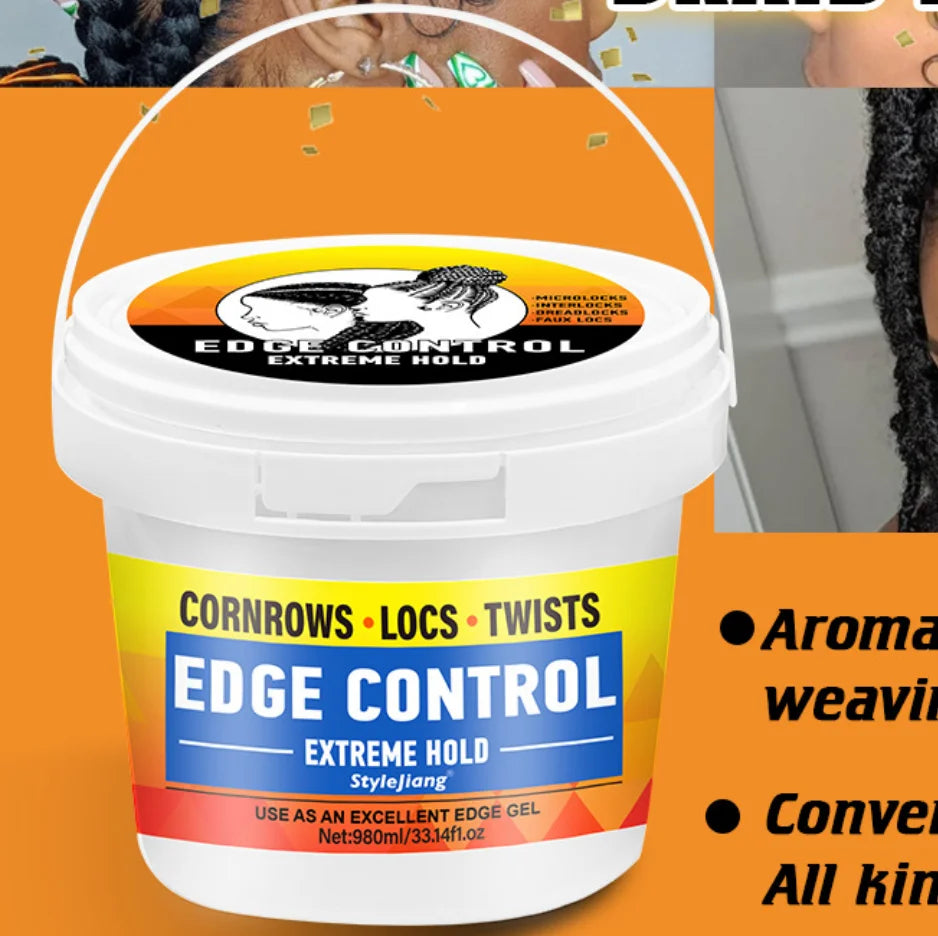 Braiding Hair Wax Edge Control, Strong Hold Long Lasting Hair Styling Wax, Large Capacity Big Jar Anti-Frizz Non-Greasy Hair Wax
