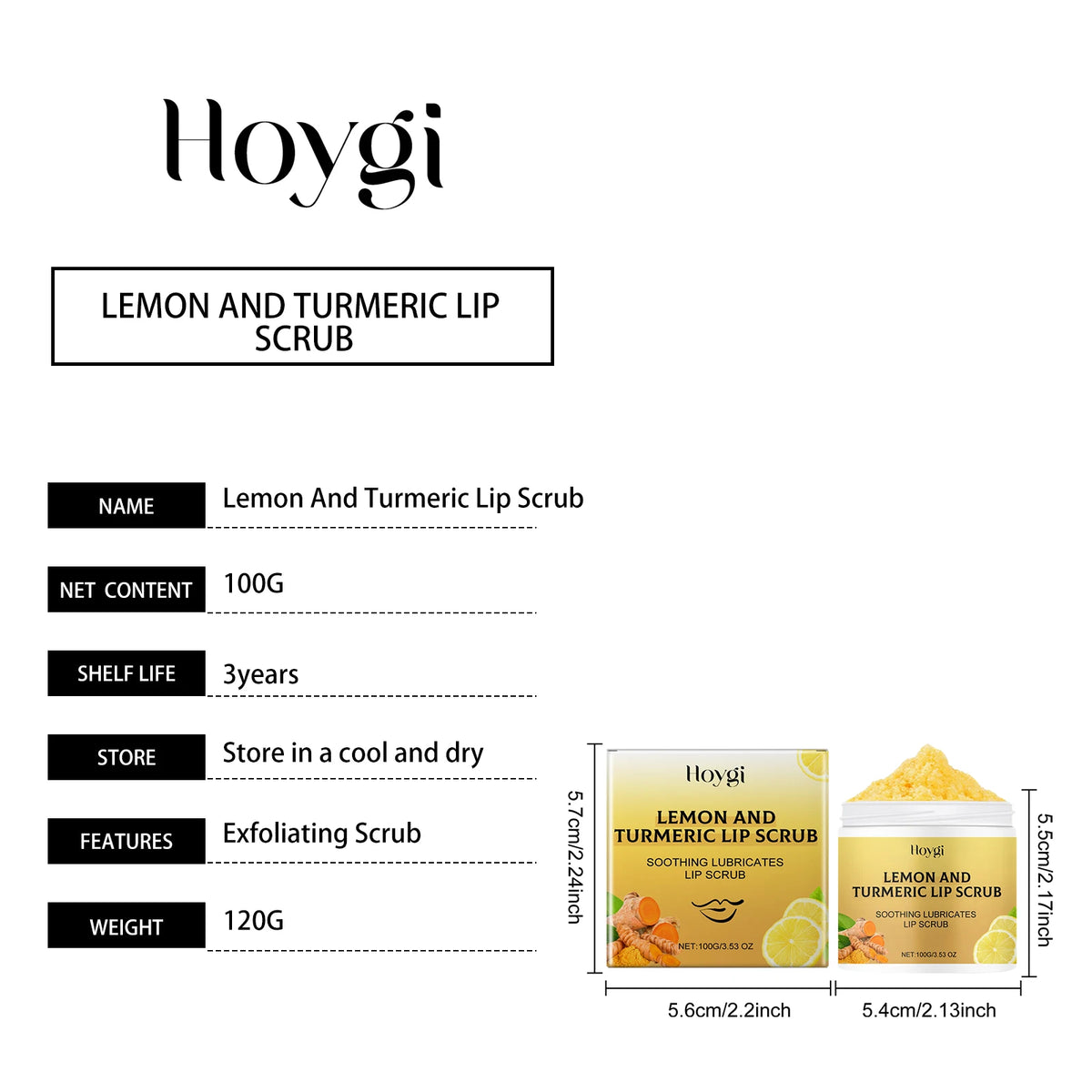 Turmeric Lemon Lip Scrub Dead Skin Removal Exfoliating Moisturizing Balm for Dry Chapped Lips Fade Lip Lines Nourishing Lip Care