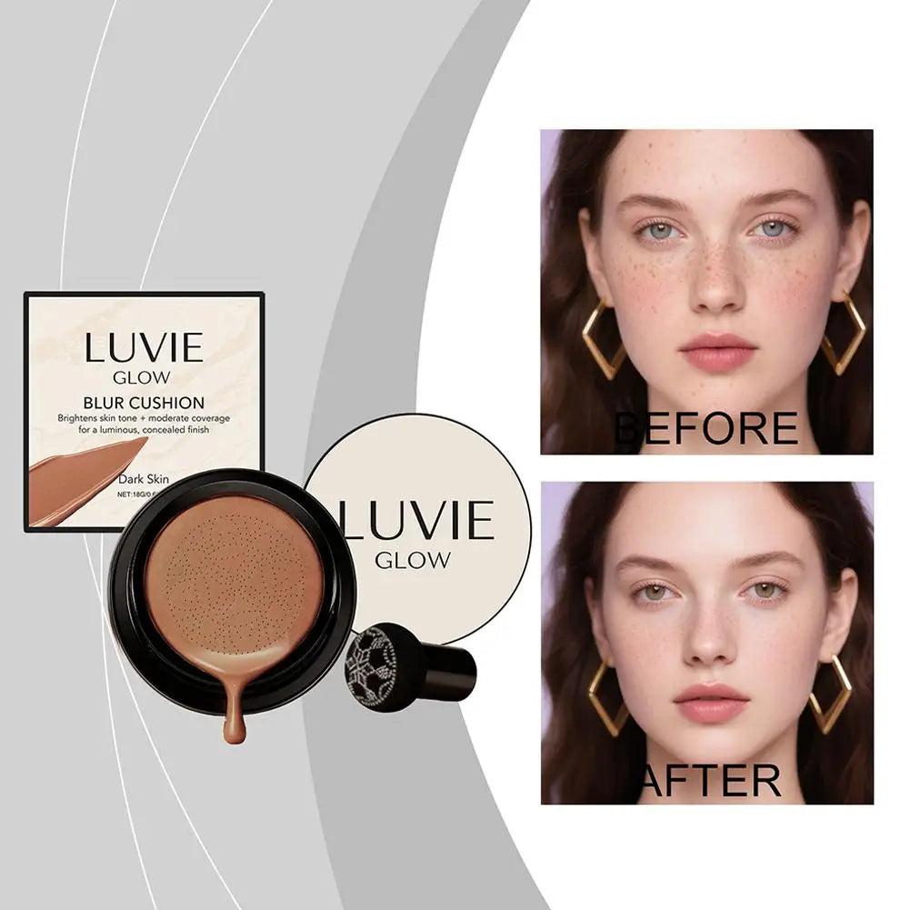 Glow Foundation Mushroom Head Air Cushion CC BB Cream Full Coverage Makeup Foundation Long Lasting Hydrating Even Skin Tone