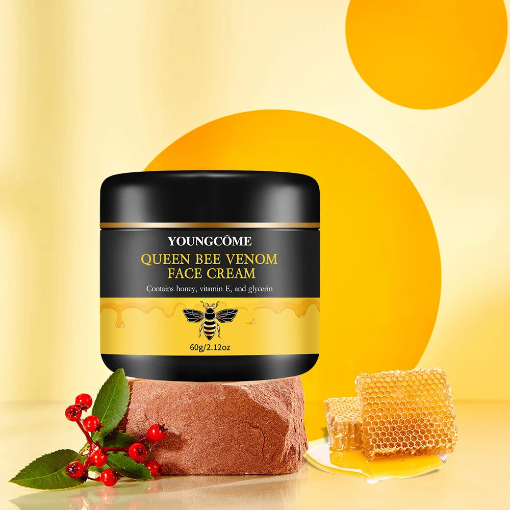 Queen Bee Venom Anti-Aging Face Cream - Collagen Boost & Deep Hydration, Wrinkle Reduction, Day/Night Moisturizer for All Skin