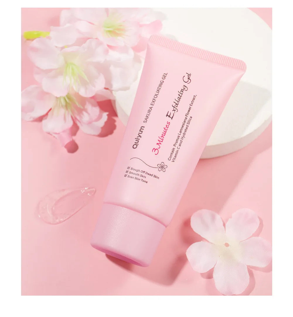Sakura Exfoliating Gel, Face and Body Exfoliating Scrub Gel, Deep Cleansing Moisturizing Facial Exfoliator