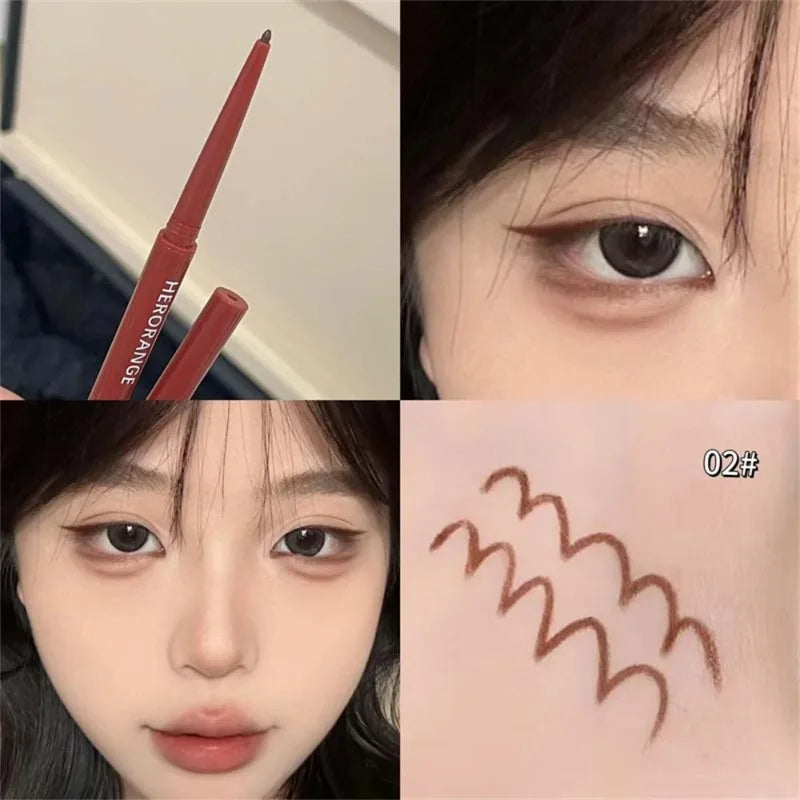 12 Colors Eyeliner Pencil Smooth Wine Red Soft High Pigment Eye Liner Pen Waterproof Matte Aegyosal Lying Silkworm Eyes Makeup