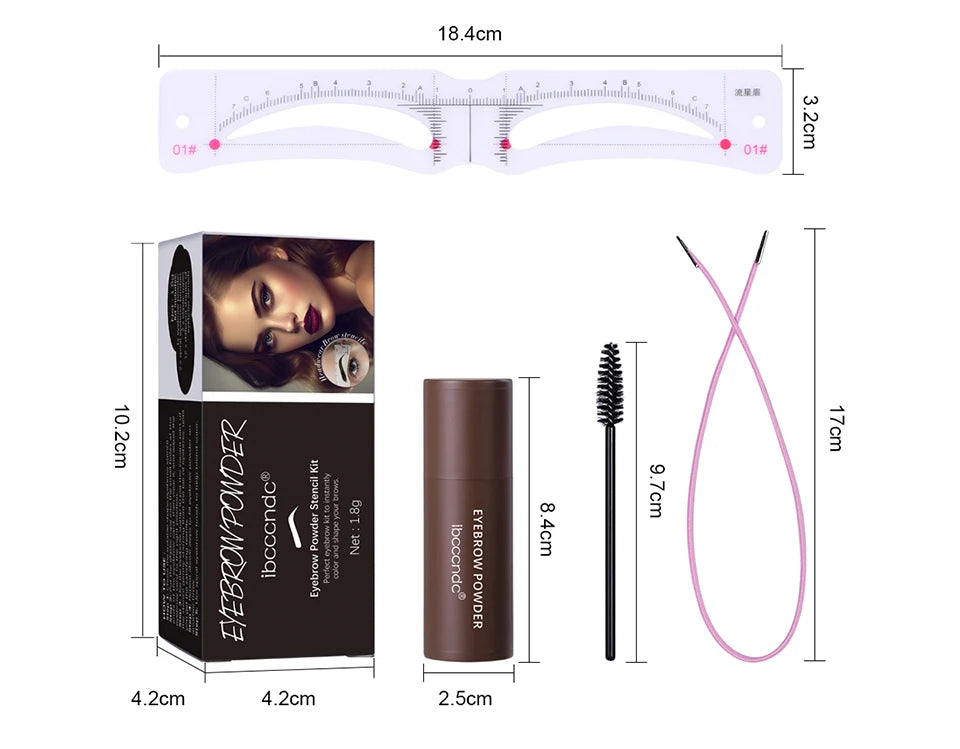 Complete Professional Makeup Brushes Eyebrow Powder Stencil Kit Waterproof Long Lasting Eyebrow Enhancers Brow Powder Stamp 1.8g