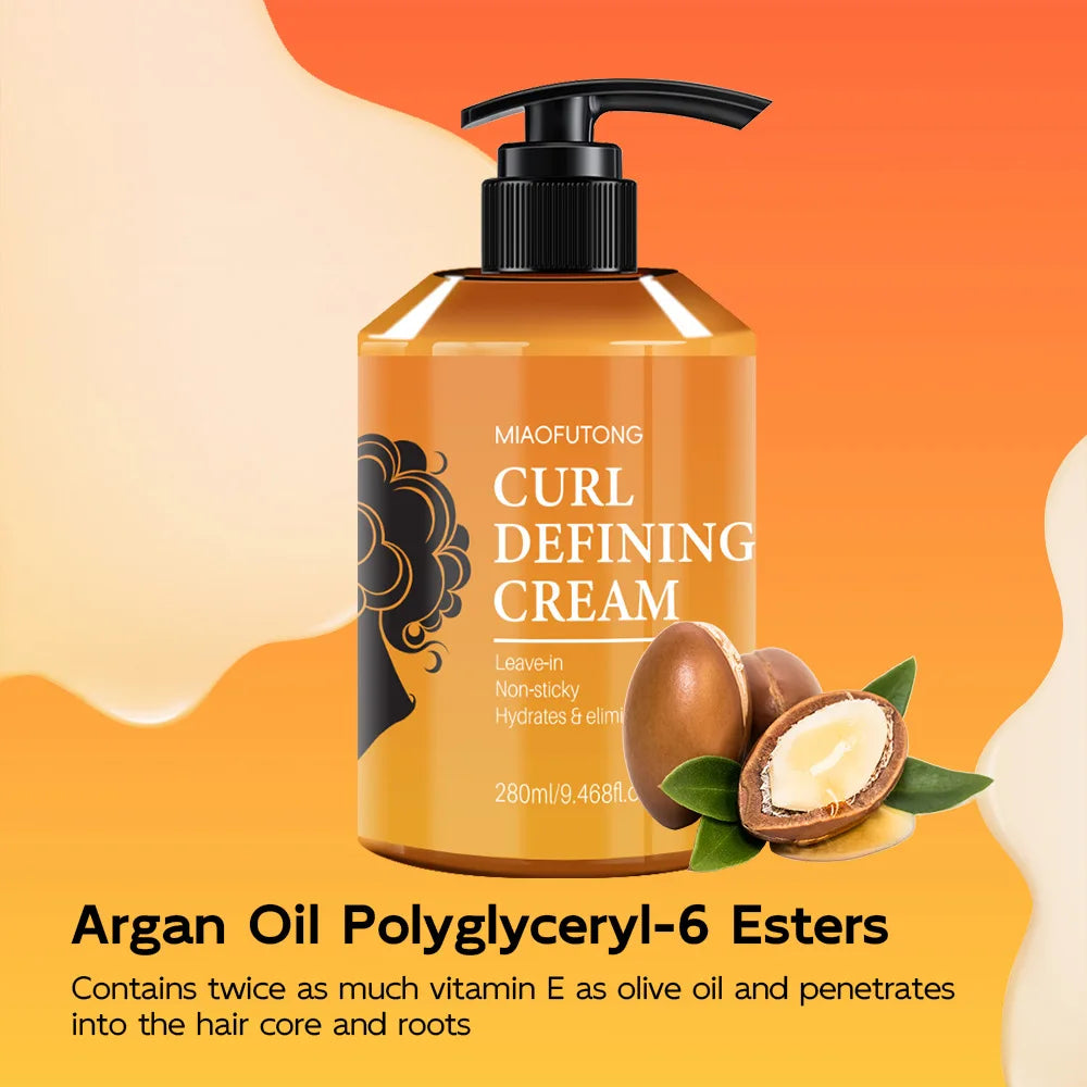 280ml Curly hair cream Elastic styling Moisturizing Improves frizzy hair Fluffy Leave-in conditioner Elastin  Hair care