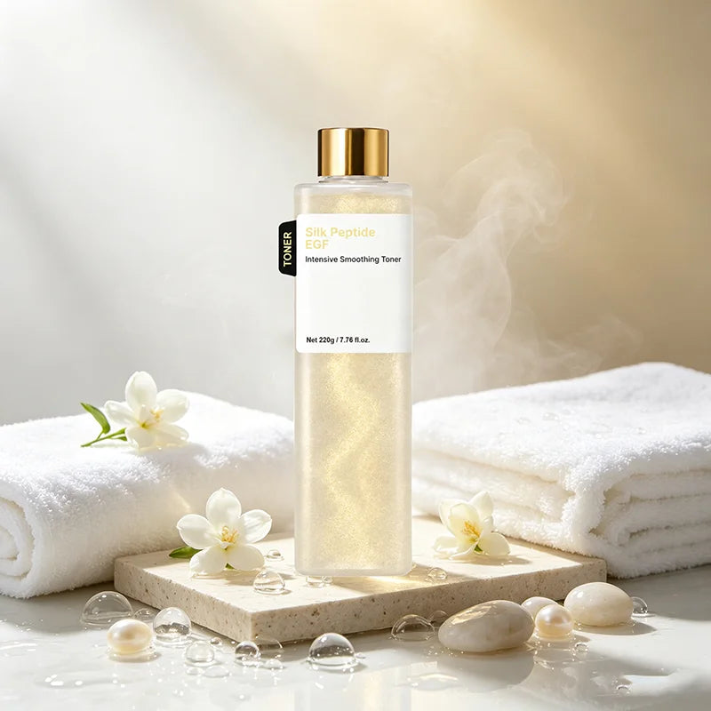 Silk Peptide EGF Smoothing Toner Revitalizing Hydrating Soothing Essence Water Improves Rough Skin Moisturizing Facial Toner