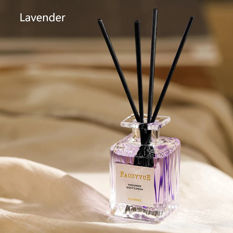 50ml Flameless Home Fragrance Room Flameless Freesia Jasmine Fragrance Oil with Reed Diffuser Stick Home Room Air Freshener Deco