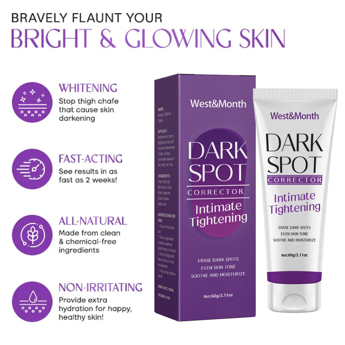 Body Whitening Cream Fade Joint Elbow Knee Armpit Pigmentation Underarm Melanin Bleaching Moisturizing Dark Spot Corrector Cream