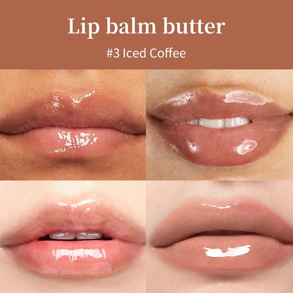 Summer Lip Balm Moisturizing Mirror Lip Gloss Lip Vanilla Mint Iced Coffee Cake Smell Lipstick Transparent Lip Oil  Makeup