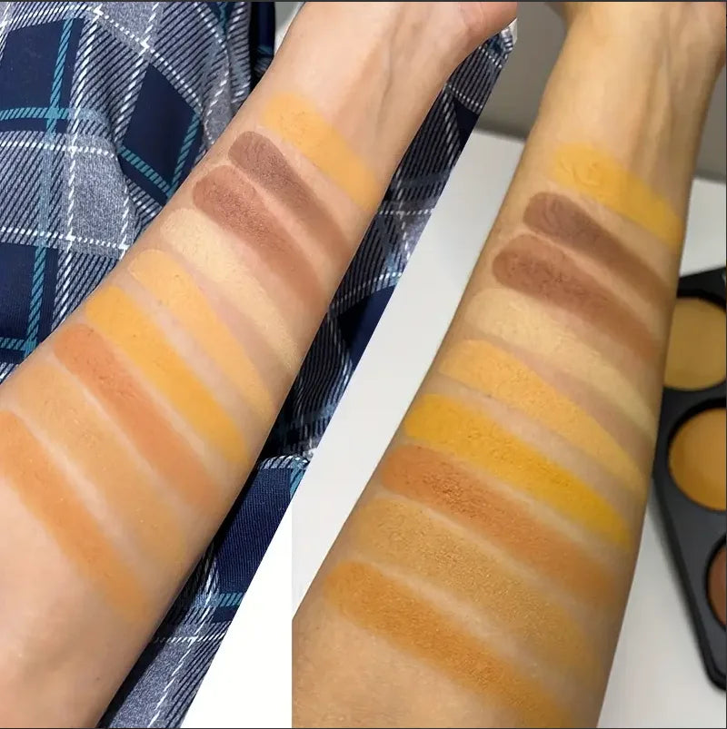 9-Color Waterproof Contour Concealer Matte Palette Medium to Deep Shades 3D Sculpting Oil Control Long Lasting Wear Makeup