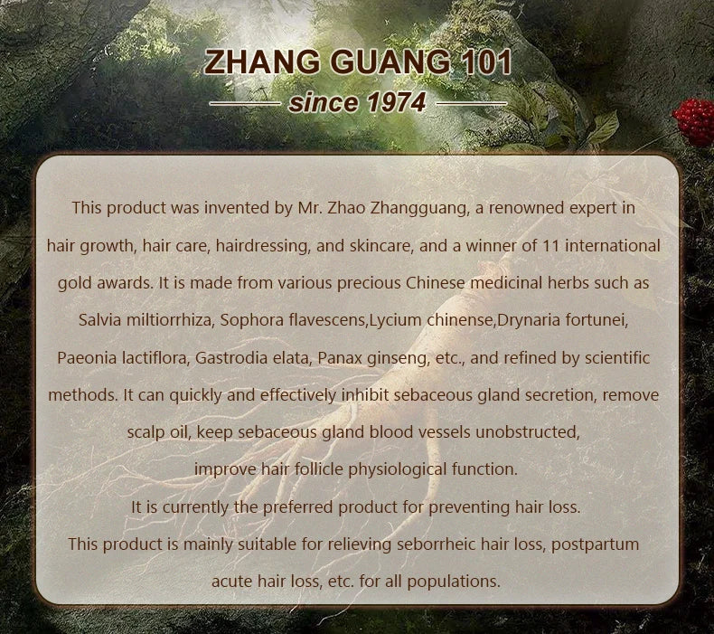 Hair Tonic Zhangguang 101B 101M 120ML Powerful Chinese Medicine Therapy Anti Hair Loss Treatment Essence 100% Original