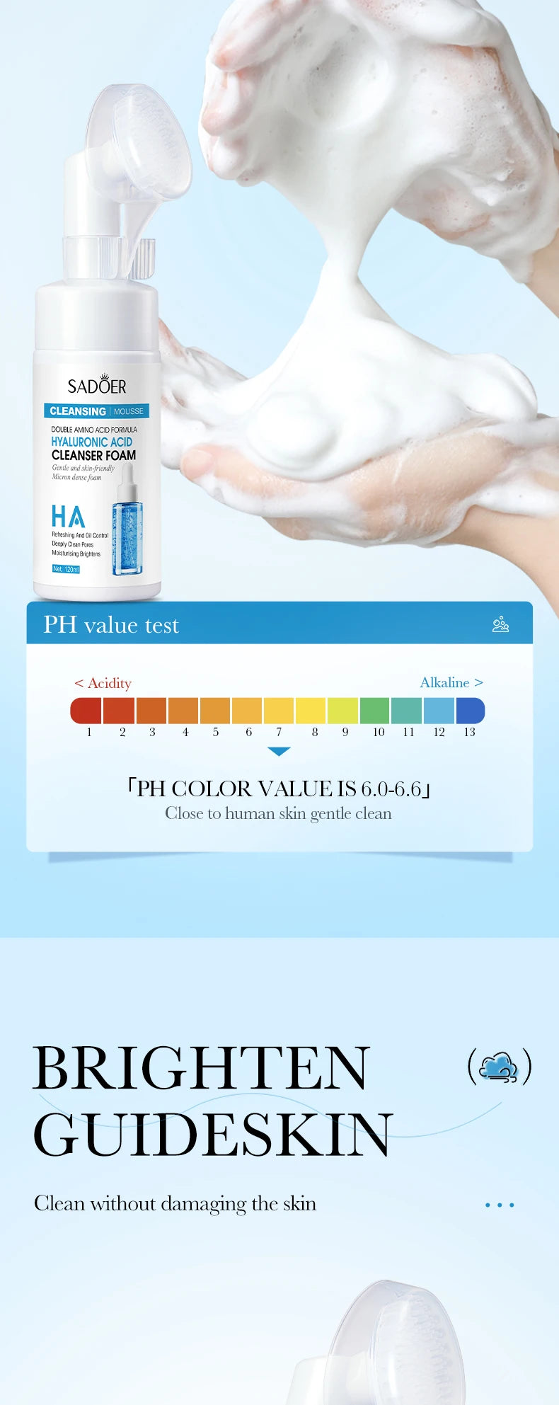 Facial Cleanser Face Wash Foam Face Massasge Facial Hydrating Moisturizing Skin Products Mossee Cleansing Care