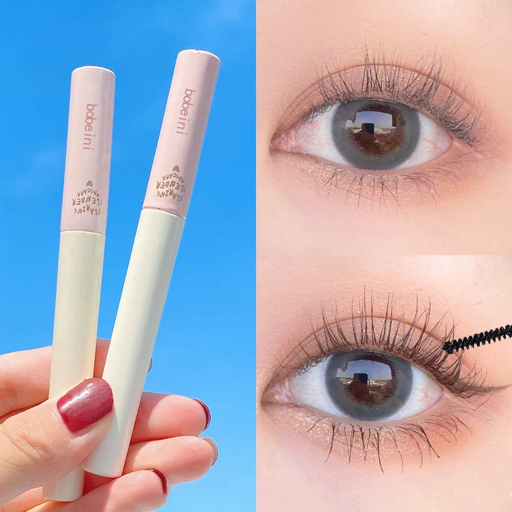 Silk Fiber Curling Mascara, Ultra-Fine Brush, Lengthening & Volumizing, Waterproof, Smudge-Proof, Long-Lasting, Unisex, Eye Safe