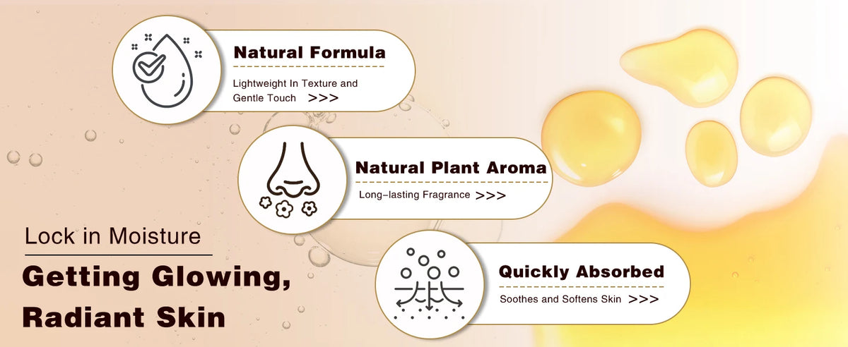 PHATOIL 260ml Body Oil-Deeply Moisturizing & Soothing Massage Oil with Long-Lasting Fragrance Vanilla Ginger Rosemary Body Oils