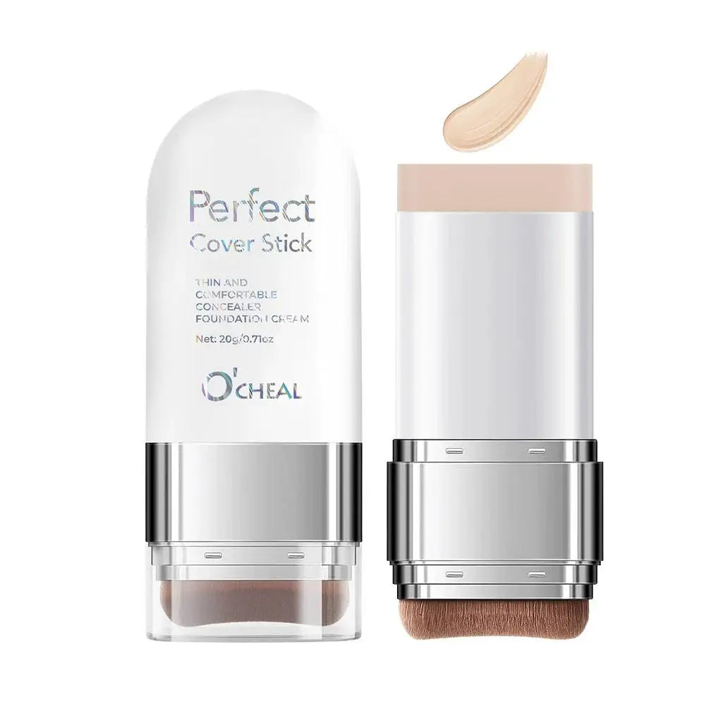 Upgrade O'CHEAL Perfect Cover Stick Thin And Comfortable Concealer Foundation Cream Stick Instant Natural Waterproof