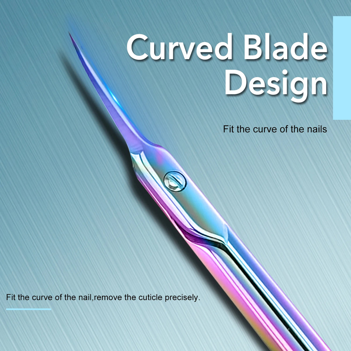 Russian Manicure Scissors Cuticle Regrowth Cut Curved Tip Nail Pedicure Grooming Professional Stainless Steel Dead Skin Remover