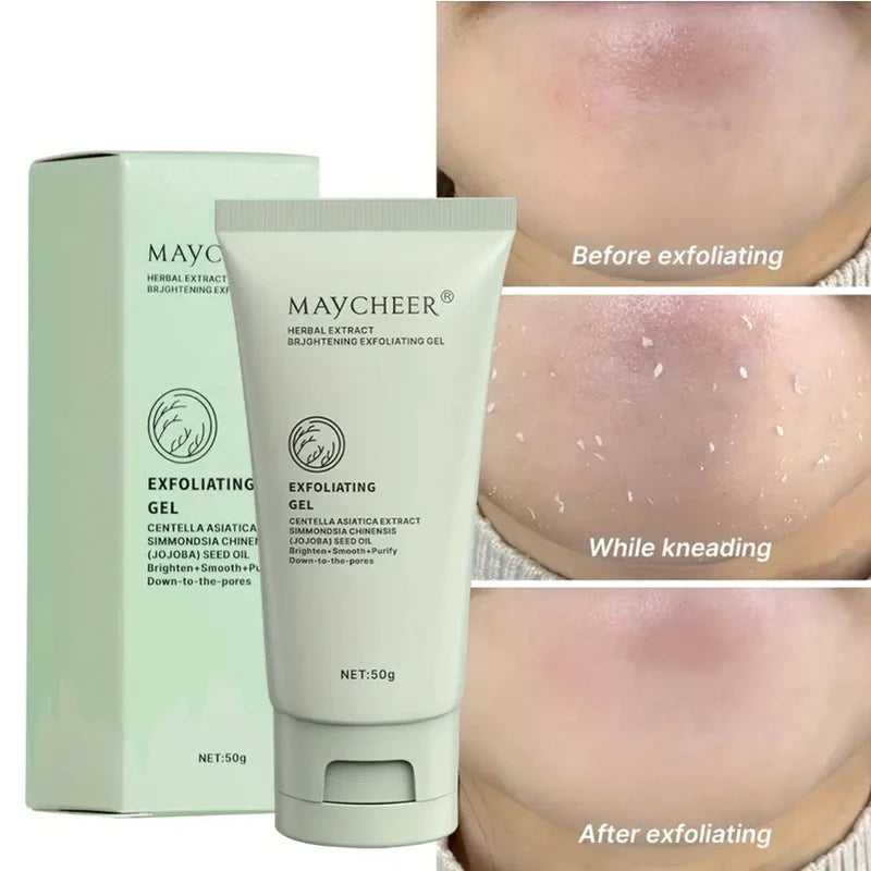 Herbal Extract Exfoliating Gel, Cleansing Scrub Gel, Facial Deep Cleansing Pores and Exfoliation, Moisturizing Skin Care Product
