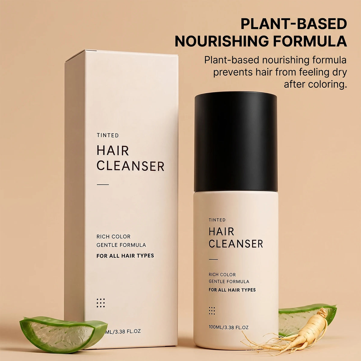 3 In 1 Semi‑Permanent Hair Color Shampoo,Long Lasting Home Hair Coloring Mess‑Free Gray Hair Solution Mild Botanical Dye Shampoo