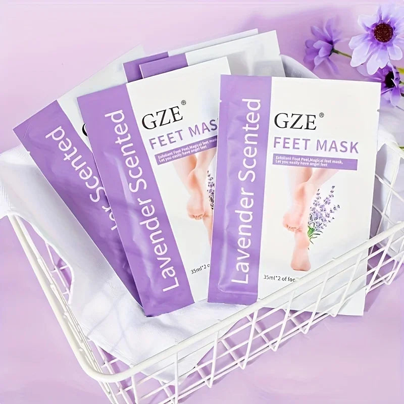 GZE Foot Peel Mask Skin Exfoliating Foot Masks for Dry, Rough Cracked Feet Heels, Callus, Dead Skin Remover - Feet Peeling Mask
