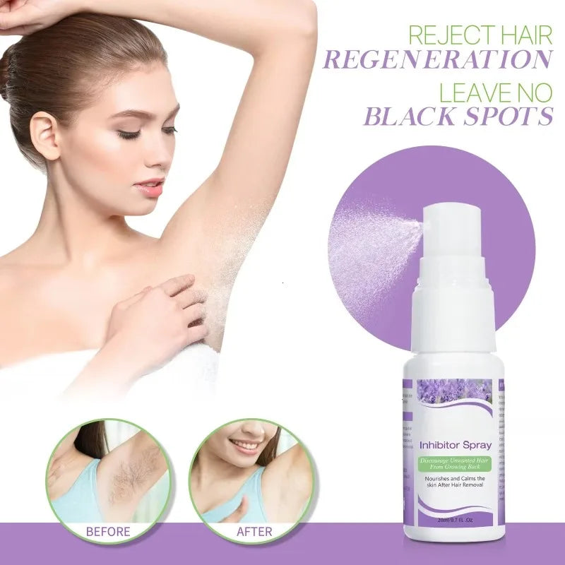 Permanant Hair Removal Inhibitor Spray Beard Bikini Intimate Legs Body Armpit Painless Facial Stop Hair