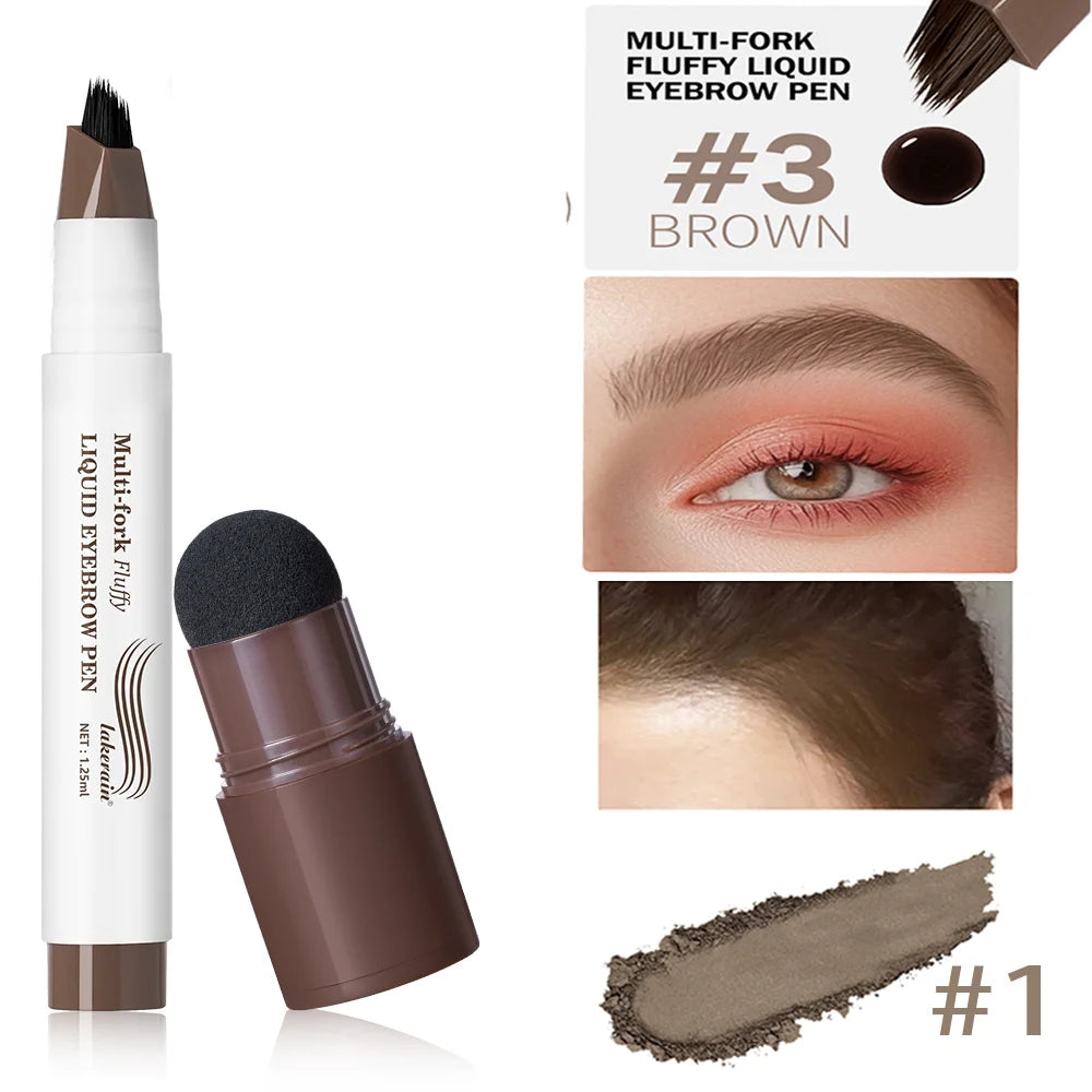 Long Lasting 4D Eyebrow Pen Multi Forks Liquid Pen Tip Fine Sketch Liquid Tattoo Brow Waterproof Precise Makeup