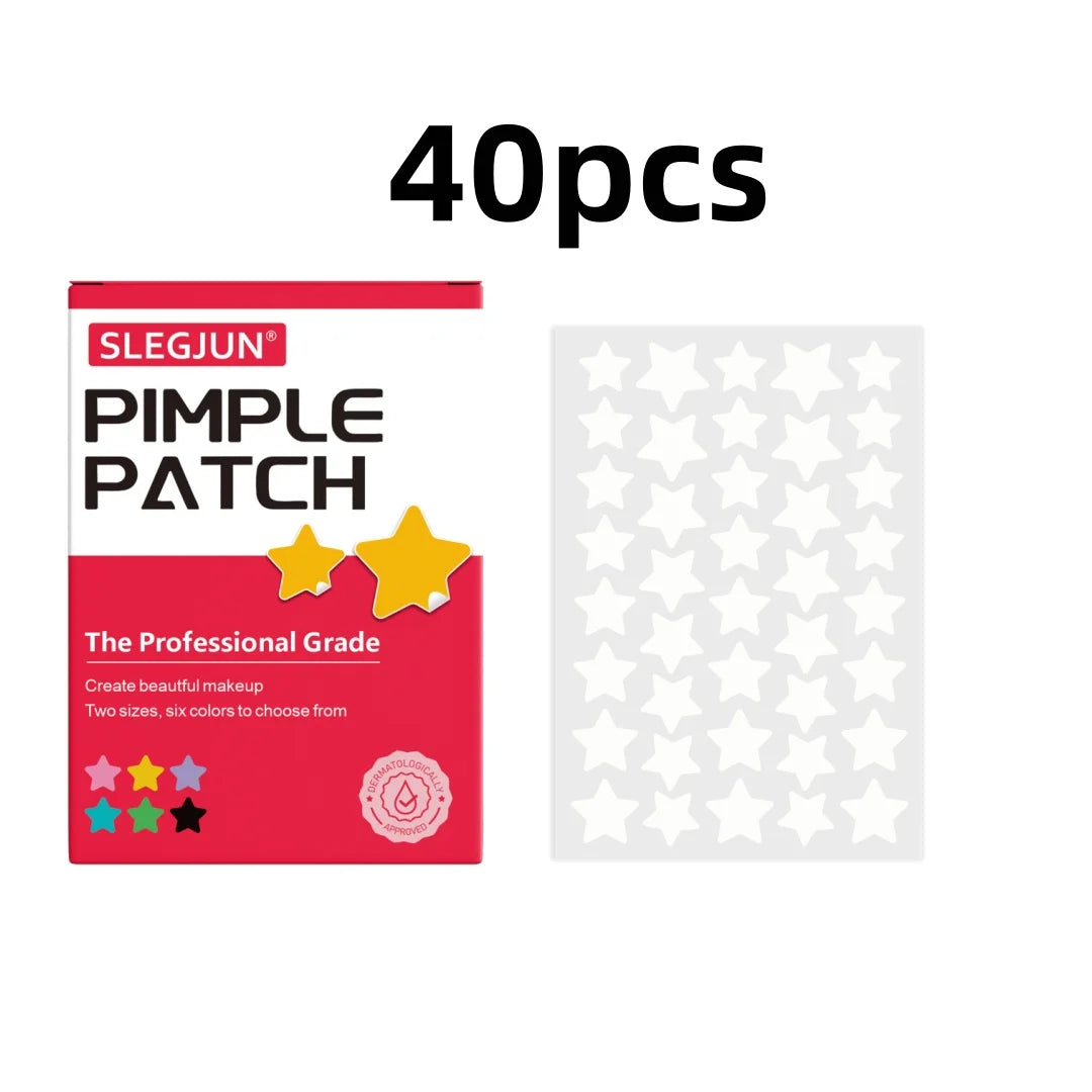 40pcs pieces of multi-color star acne patches, facial acne patches, concealer acne patches, and pimples patches, ultra-thin.