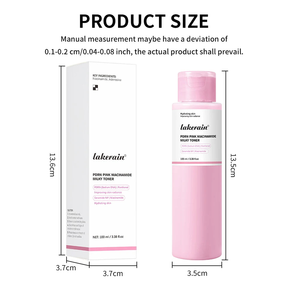 100ml PDRN Niacinamide Essence Toner For Glowing Skin Soothing Moisturizer Deep Nourishing Brightening Facial Water Lotion