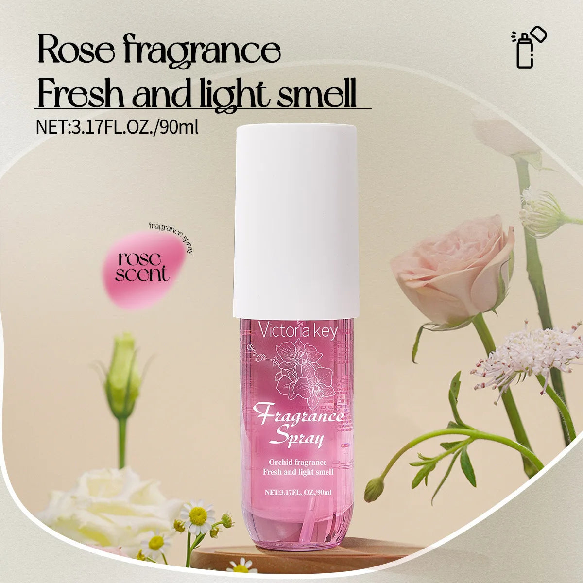 1pcs 90ml Alcohol Free Fragrance Spray Fragrance Of Flowers Scented Air Freshener Apply To Clothing Home Long-Lasting Deodoran