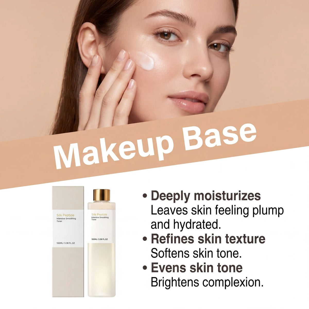 Silk Peptide Facial Toner Soothe Sensitive Skin Smooth Fine Lines Revitalize Skins Barrier Brighten Dull Moisturize Face Toner