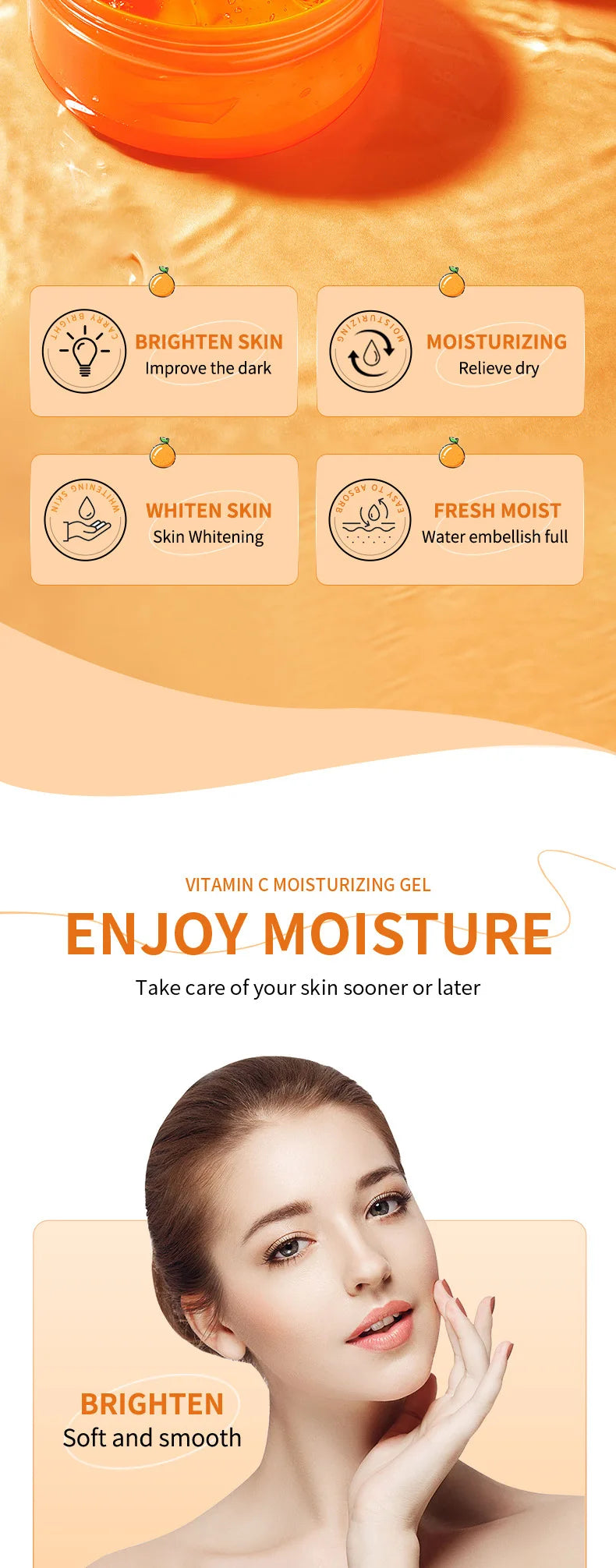 300g Aloe Vera Hydrating Gel Vitamin C & Collagen Moisturizer Skin Gel Evening Primrose VE Soothing Repair Gel for Face & Body