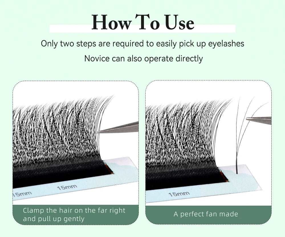 Yelix 3D Lashes Smaller Spacing 3D W Shape Eyelash Extension Premade Volume Fan Lashes Natural Soft Narrow 3D W Lashes