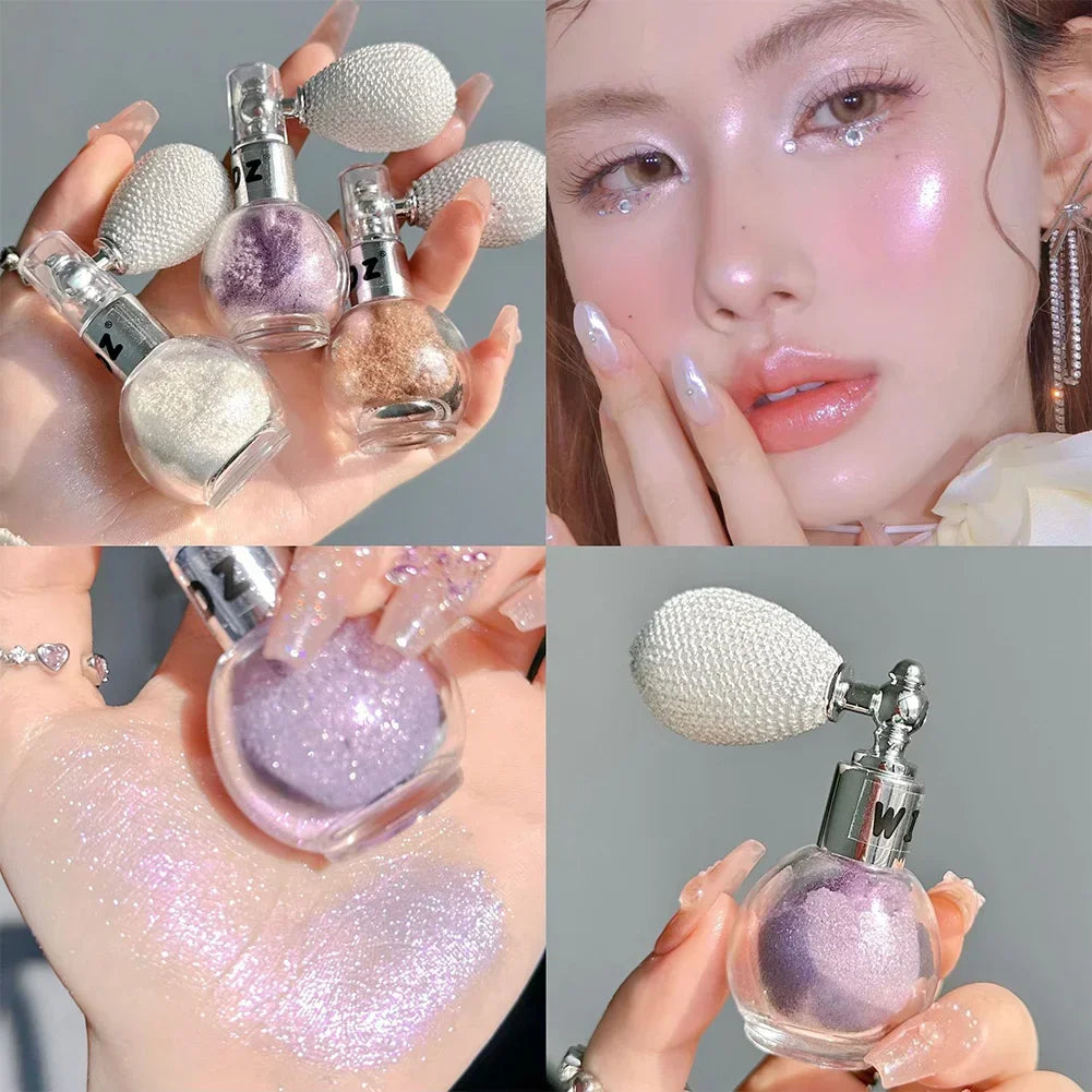 High Gloss Body Diamond Shimmering Spray Powder Highlight Powder Makeup Suitable for Facial and Body Skin Hair Clothes Cosmetics