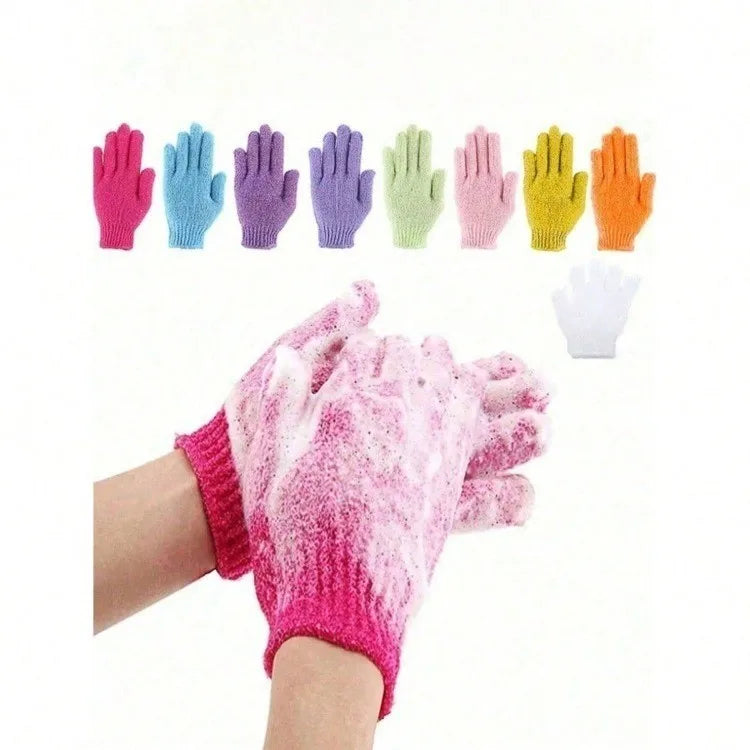Nylon Exfoliating Bath Brush Gloves Double Sided Exfoliating Gloves for Beauty Spa Massage Skin Shower Scrubber
