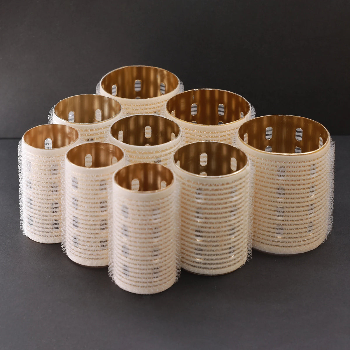 6pcs Ceramic Thermal Hair Rollers Aluminium Core Fast Heating Self Gripping Air Bang Magic Sleep Curlers Light 60mm White 1943