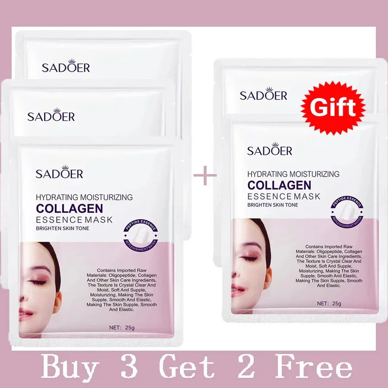 Collagen Anti Wrinkle Facial Mask Anti Aging Fade Fine Lines Firm Skin Moisturizing Brightening Smooth SkinCare Korean Cosmetics