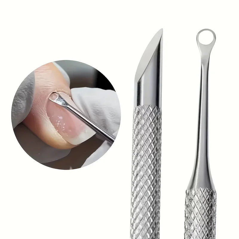 2pcs Multifunctional Nail Tool Set | Professional Dead Skin Trimmer Nail File Double-Ended Dead Skin And Cuticle Remover