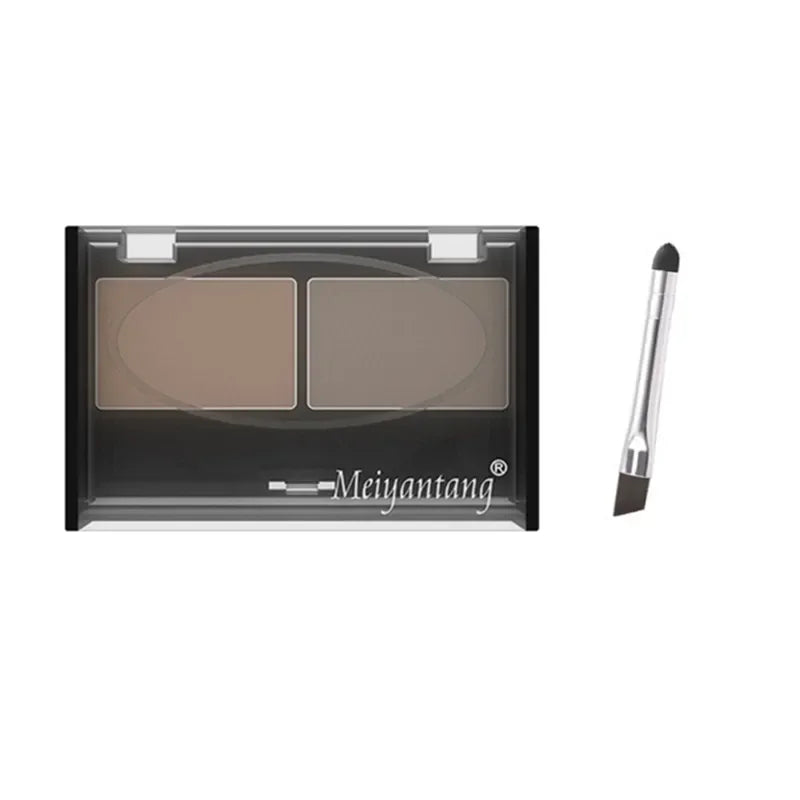 Professional Brand Eyeshadow Makeup 2 Color Waterproof Eyebrow Powder Eye Shadow Eye Brow Palette + Brush Eyebrow Enhancer