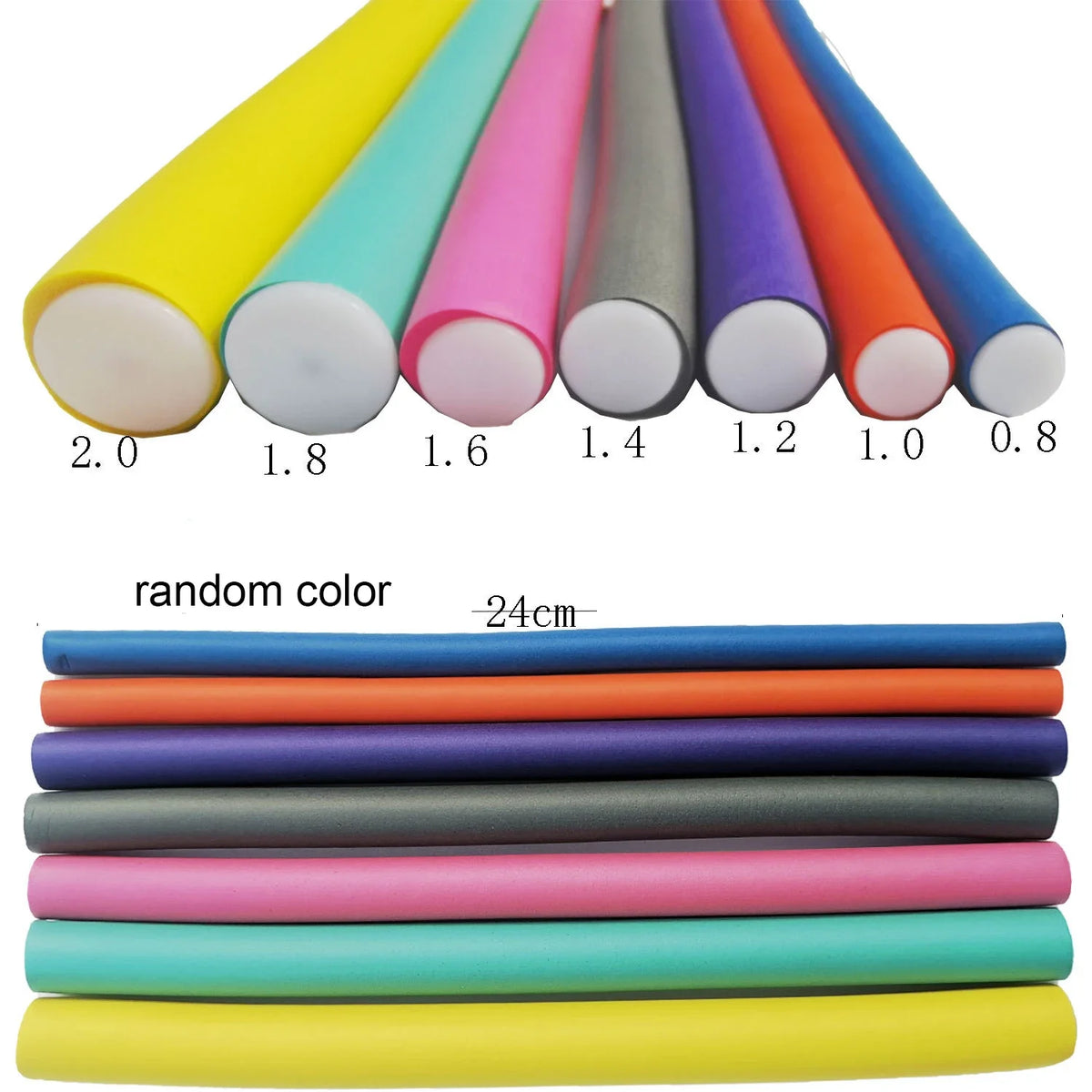 10pcs Flexible Hair Curling Rod Soft  Heatess Hair Curler Makers Foam Bendy Twist Curls Flexi No Heat Rollers Styling Tools