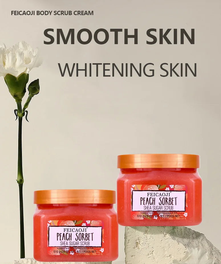 Shea Sugar Body Scrub Coconut Watermelon Rose Alpha Arbutin Hydrating And Exfoliating Scrub for Nourishing Includes Loofah Tool