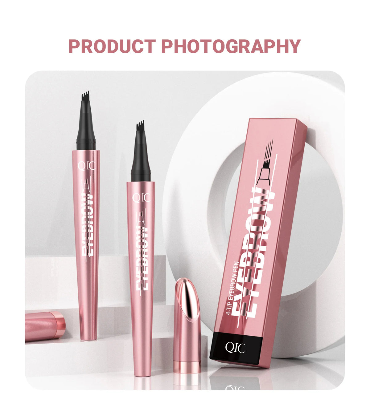 Four Claw Liquid Eyebrow Pen Waterproof Sweatproof Long Lasting 3D Wild Brow Microblading Makeup for Beginners