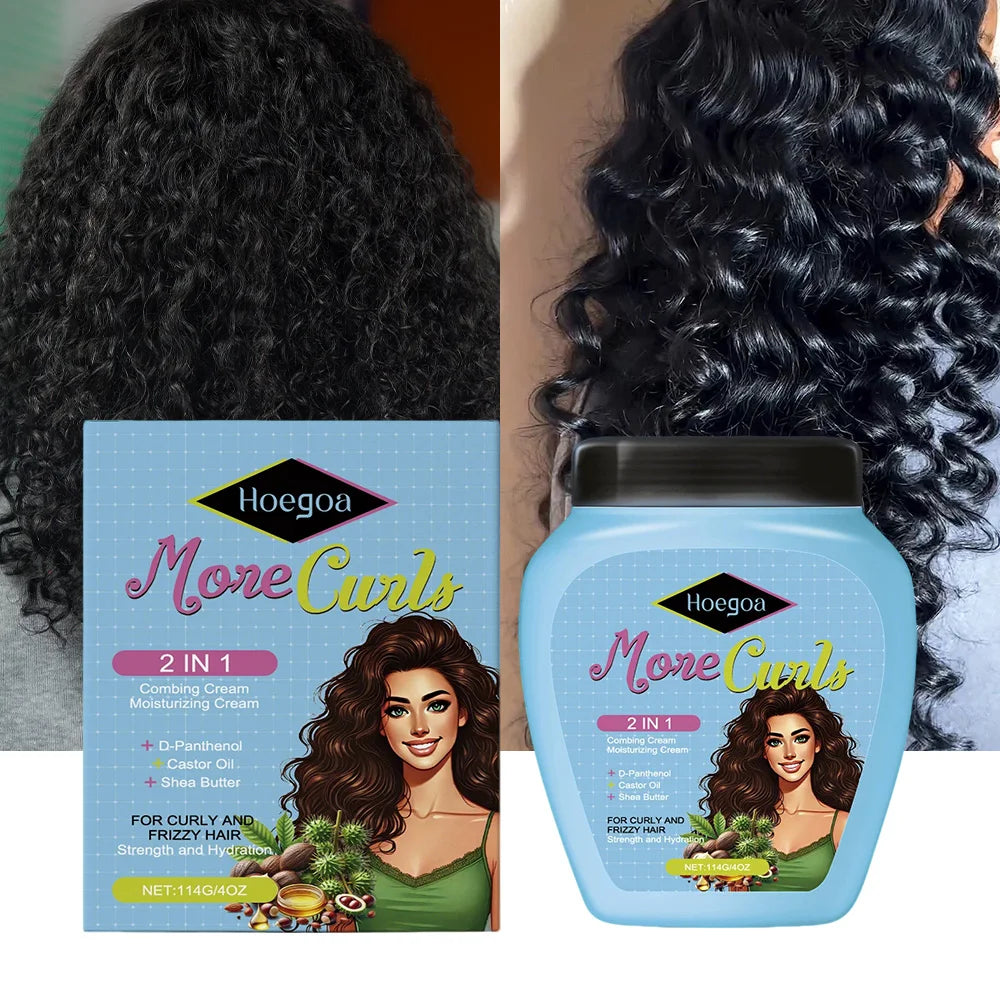 Leave-In Conditioner for Curl and Dry Hair Non-stick Hydrates Moisturize Shiny Nourishing Smoothing Anti-Frizz Care Cream 1/2pcs