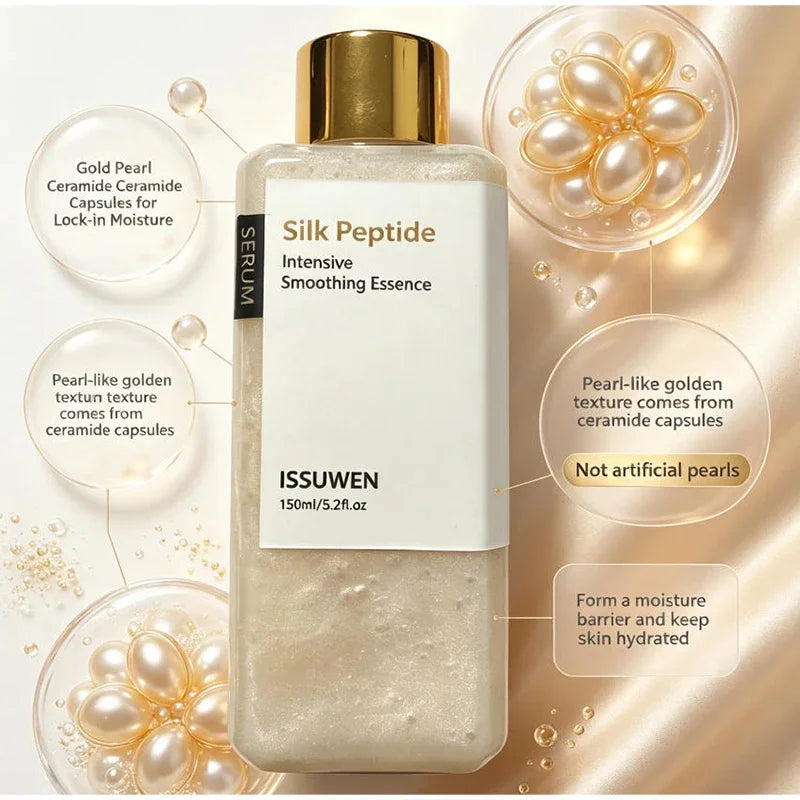 Silk Peptide EGF Facial Toner Gold Particle Smoothing Essence Water Deep Hydration Moisturizing Face Liquid Daily Korea Skincare