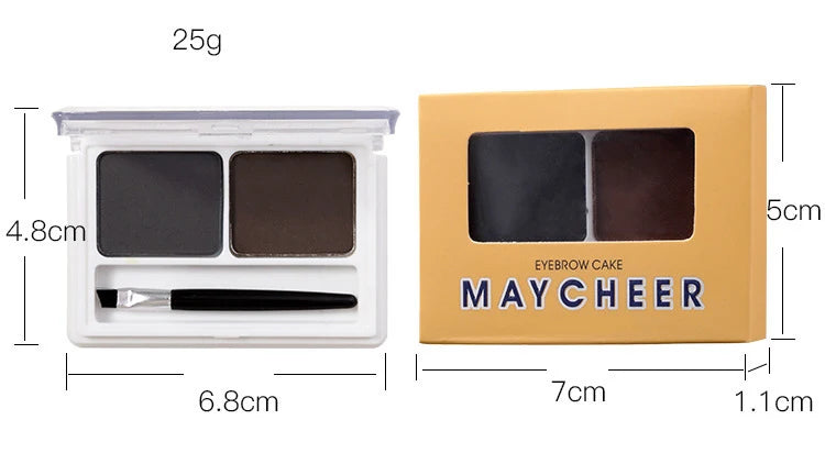 2Color Eyeshadow Powder Makeup Black Brown Coffee Waterproof Eyebrow Powder Eye Shadow Eye Brow Palette with Brush Eyebrow Cream