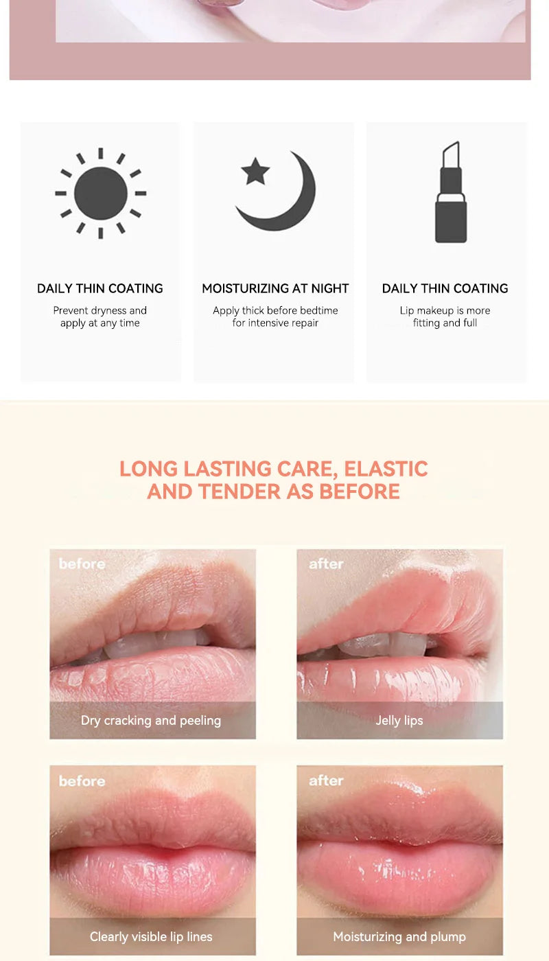 Leeinto Plant Essence Lip Care Set: Moisturizing, Long-Lasting Nourishment, Gentle Formula, Lightweight Texture, Lip Gloss, Lip Mask, Enhances Complexion, Pre-Makeup Primer, Essential for Daily Commuting and Dating, Night Car