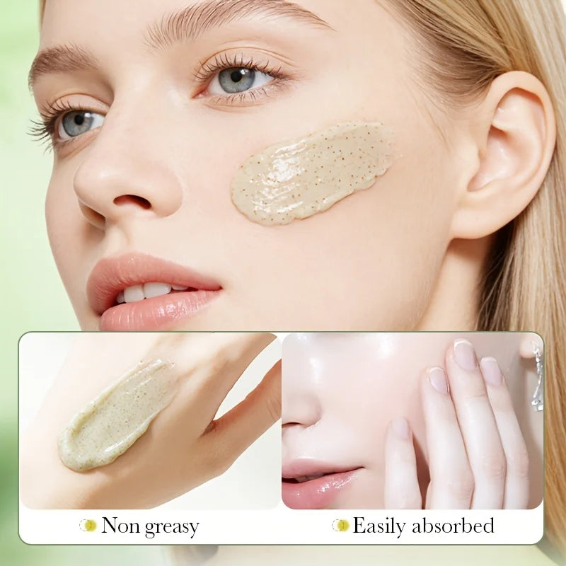 2Pcs Cucumber AHA Face Scrub Balm, Deep Cleansing, Hydrating, Exfoliating Particles, Brighter and Radiant Skin, Moisturizing