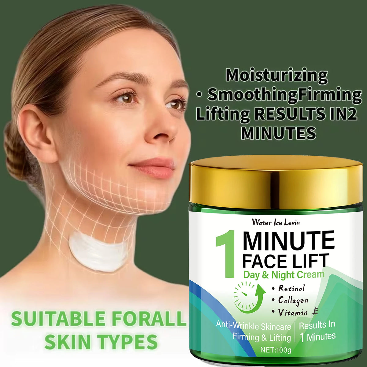 Minute Face Lift Day & Night Cream with Retinol & Collagen for Instant Firming & Deep Moisture.