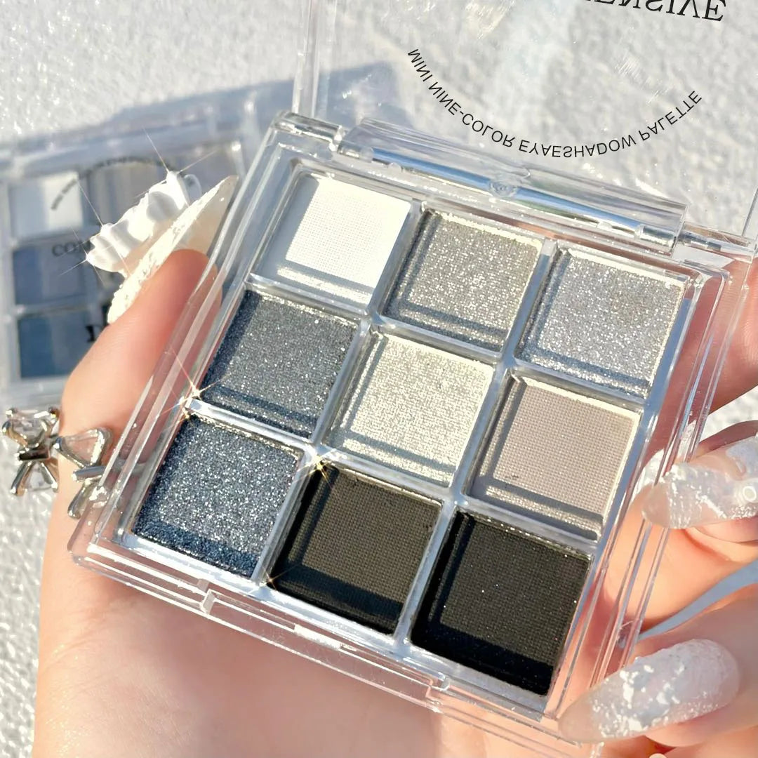 DIKALU Spring And Summer New Eyeshadow Palette Oh Rosy Nine Palace Grid Auto Focus Low Saturation Smoke Powder Rose Plate