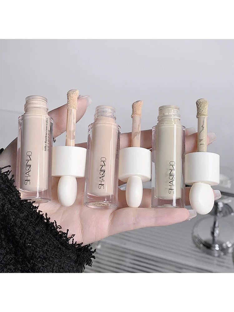 3 Colors Silky Concealer Cover Acne Marks Spots Dark Eye Circles Face Brightening Skin Whitening Concealer