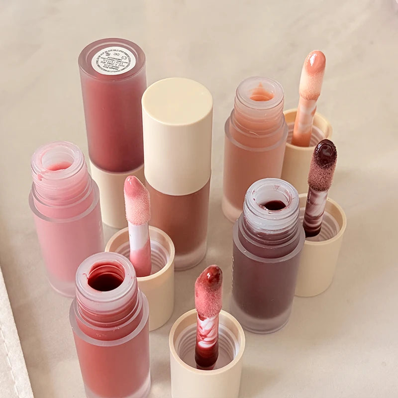 Summer Limited Rho Vanilla Beige LipBalm Moisturizing Transparent Lipstick Set Smooth Soft Tube Mirror Lip Gloss Lip Blum Makeup