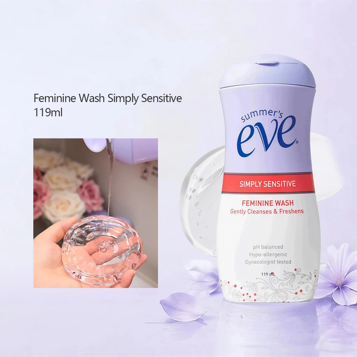 Summers Eve Feminine Wash 119ml,Sensitive Skin Friendly,External Use Only,Soothing,No Harsh Chemicals,Feminine Wash for Women