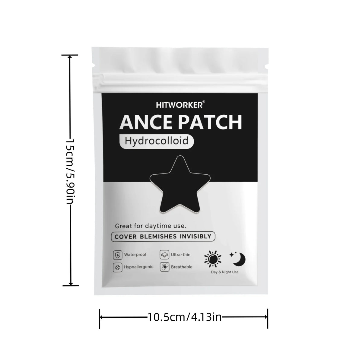 Bulk Pack Black Star Shaped Hydrocolloid Pimple Patches 240/480/800pcs Natural Tea Tree Oil Acne Stickers Invisible Blemish Cove